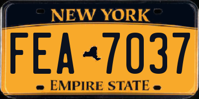 NY license plate FEA7037
