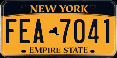 NY license plate FEA7041