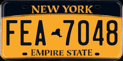 NY license plate FEA7048