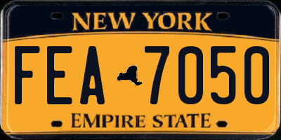 NY license plate FEA7050