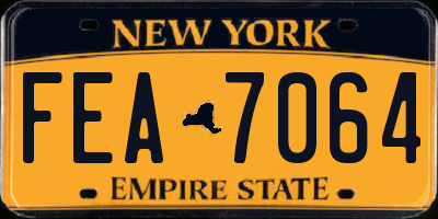 NY license plate FEA7064