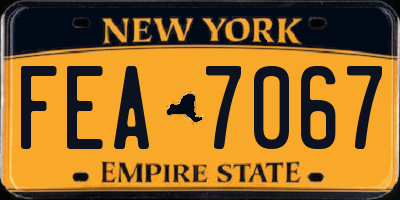 NY license plate FEA7067