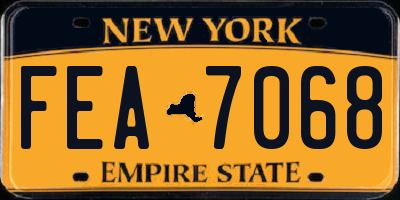 NY license plate FEA7068