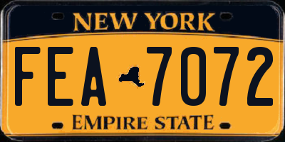 NY license plate FEA7072