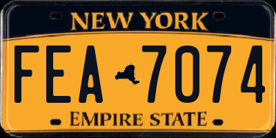 NY license plate FEA7074