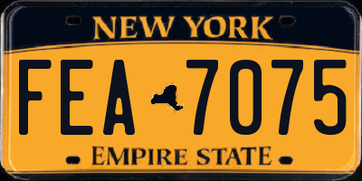 NY license plate FEA7075
