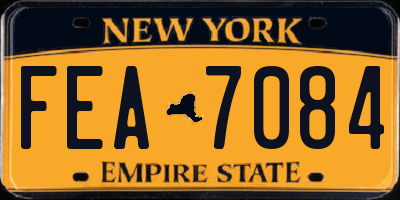 NY license plate FEA7084