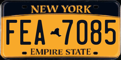 NY license plate FEA7085