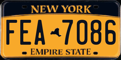 NY license plate FEA7086
