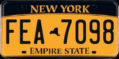 NY license plate FEA7098