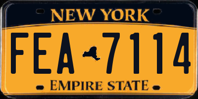 NY license plate FEA7114