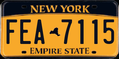 NY license plate FEA7115