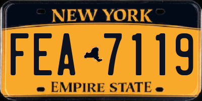 NY license plate FEA7119