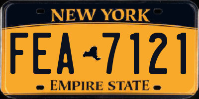 NY license plate FEA7121