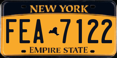 NY license plate FEA7122