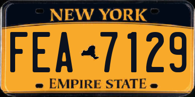 NY license plate FEA7129