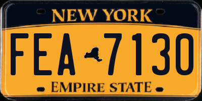 NY license plate FEA7130