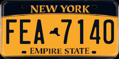 NY license plate FEA7140