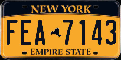 NY license plate FEA7143