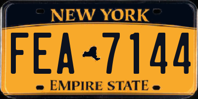 NY license plate FEA7144