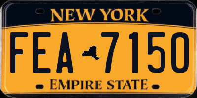 NY license plate FEA7150