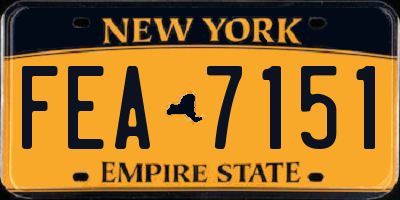 NY license plate FEA7151