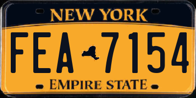 NY license plate FEA7154