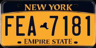 NY license plate FEA7181