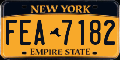 NY license plate FEA7182