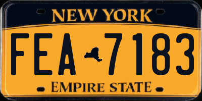 NY license plate FEA7183