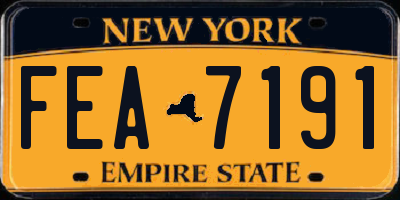NY license plate FEA7191