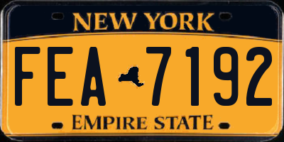 NY license plate FEA7192