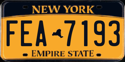 NY license plate FEA7193