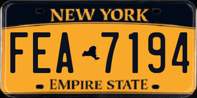 NY license plate FEA7194
