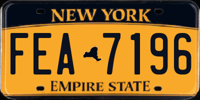 NY license plate FEA7196