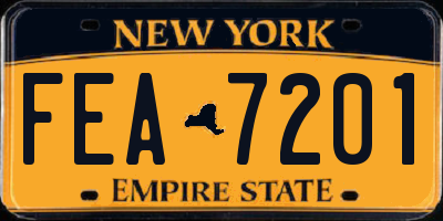 NY license plate FEA7201