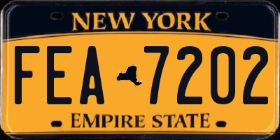 NY license plate FEA7202