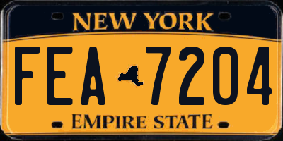 NY license plate FEA7204