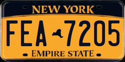 NY license plate FEA7205