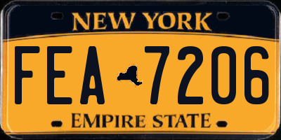 NY license plate FEA7206
