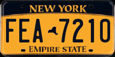 NY license plate FEA7210