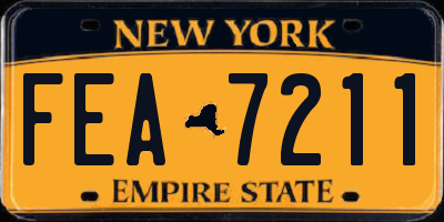 NY license plate FEA7211