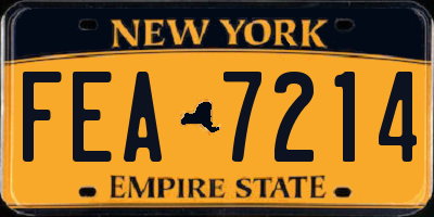 NY license plate FEA7214