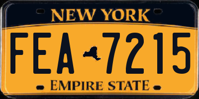 NY license plate FEA7215