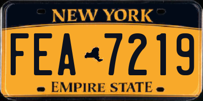 NY license plate FEA7219