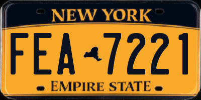 NY license plate FEA7221
