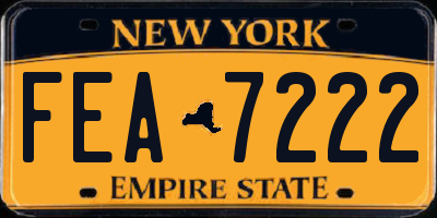NY license plate FEA7222