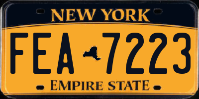 NY license plate FEA7223