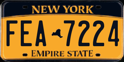 NY license plate FEA7224