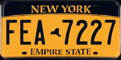NY license plate FEA7227